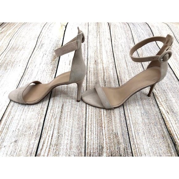 Banana Republic Women's Size 10 M Tan‎ Suede Ankle Strap Stiletto Heels - Picture 5 of 9